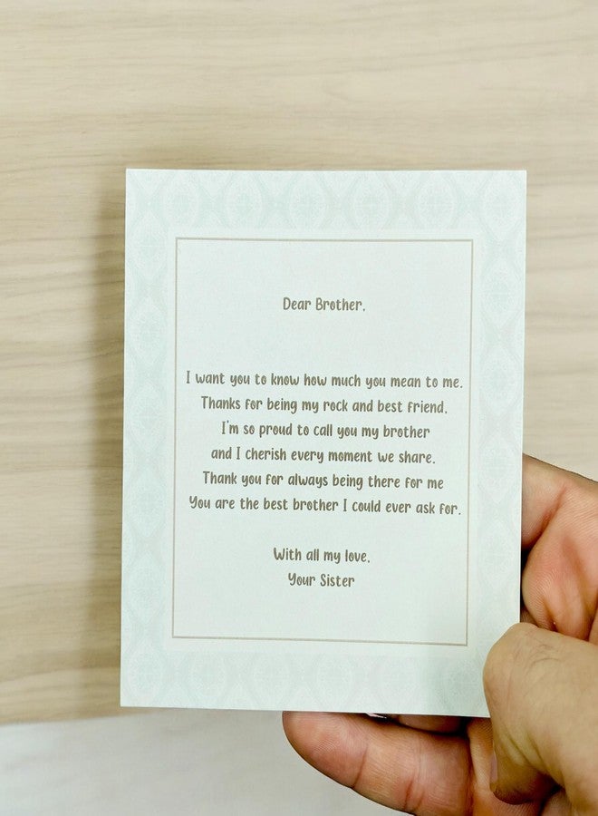SINCE 7 STORE Rakhi Gift Hamper for Brother - Includes 3 Products: Heartfelt Messages Tabletop Frame, Greeting Card and Note for Sister - Perfect Rakhi Raksha Bandhan Gift from Sister in a Beautiful Box - Image 4